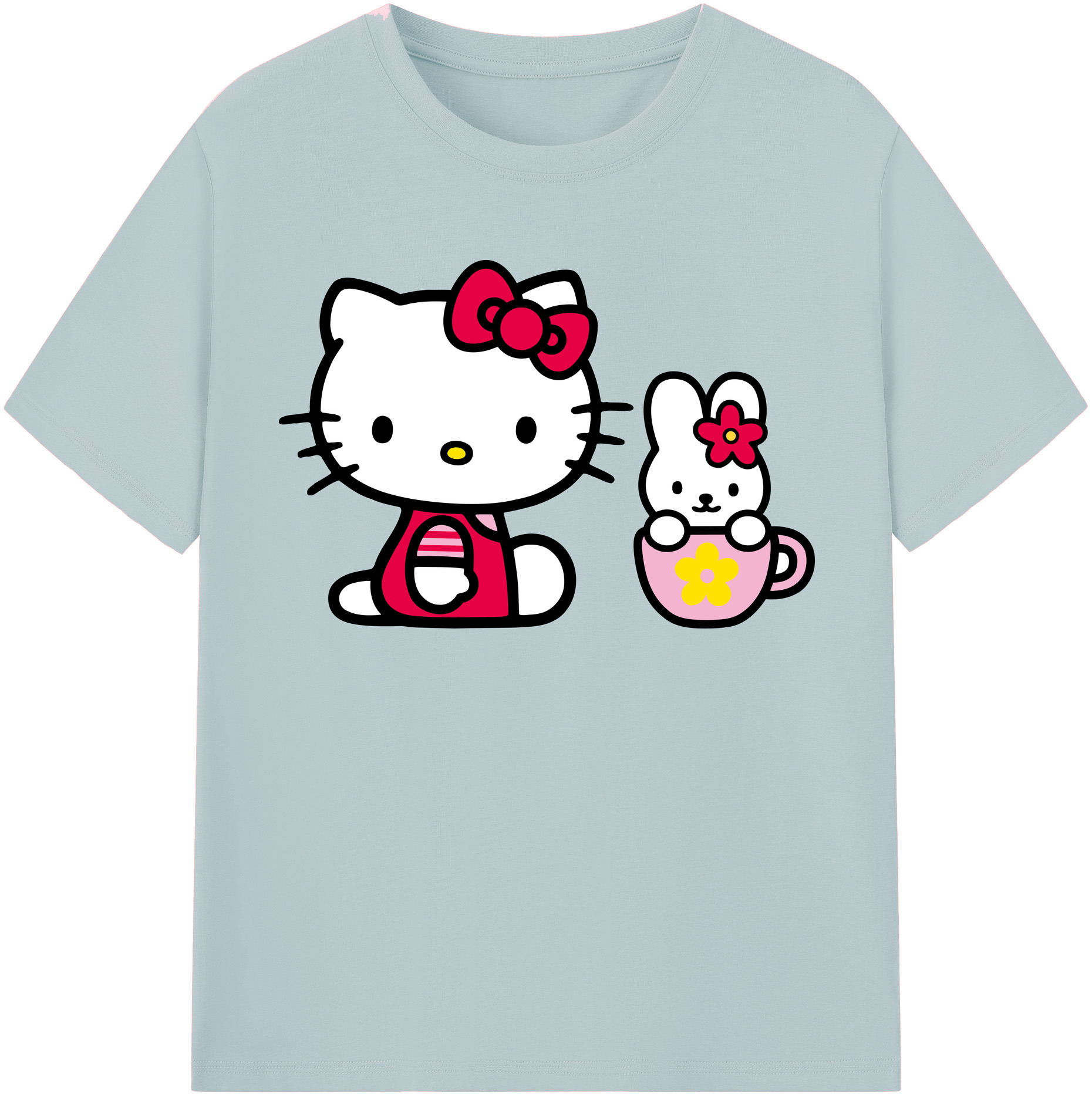 （画像用） Hello Kitty ハローキティ 綿100％半袖Tシャツ（フロントプリント）